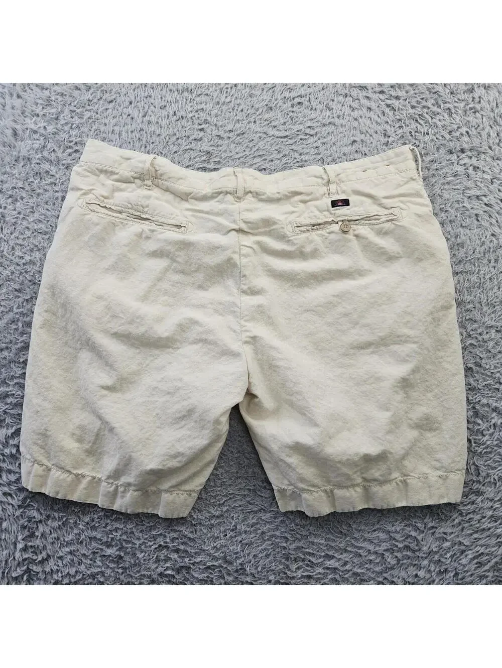 Faherty Shorts Men 38x9 Malibu Linen & Cotton Chino Shorts in Stone MBU2263-STN